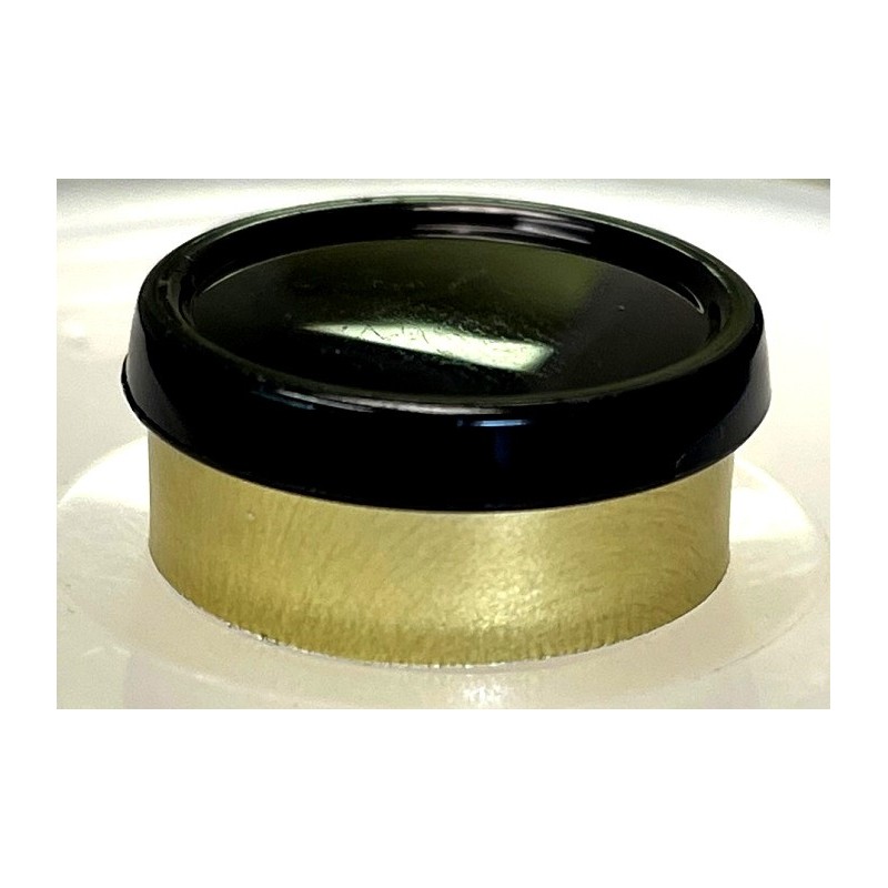 20mm Superior Flip Cap Vial Seals, Black Cap on Gold Aluminum, Bag of 1,000