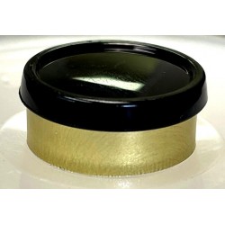 20mm Superior Flip Cap Vial Seals, Black Cap on Gold Aluminum, Pack of 100 pieces