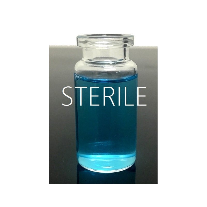 STERILE 10mL Clear ISO 10R Serum Vials, 24x45mm, Tray of 96