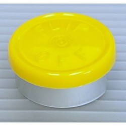 20mm Flip Off Vial Seals, Yellow, Pack of 100