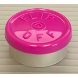 20mm Flip Off Vial Seals, Magenta, Pack of 100